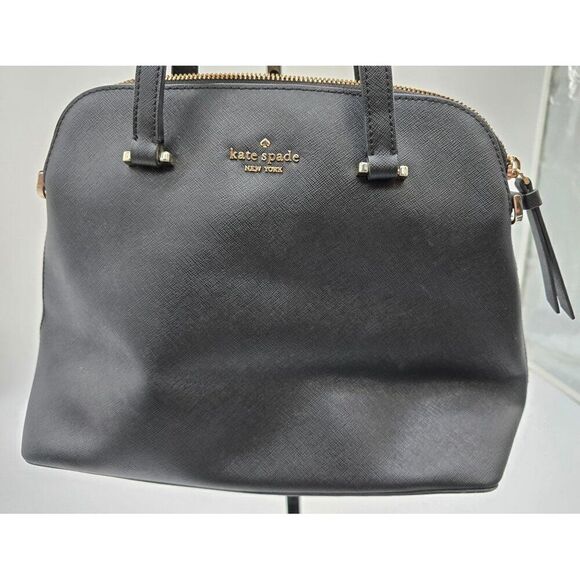 Kate Spade Black Leather Handbag - Zip Closure & Dual Handles - Picture 4 of 8